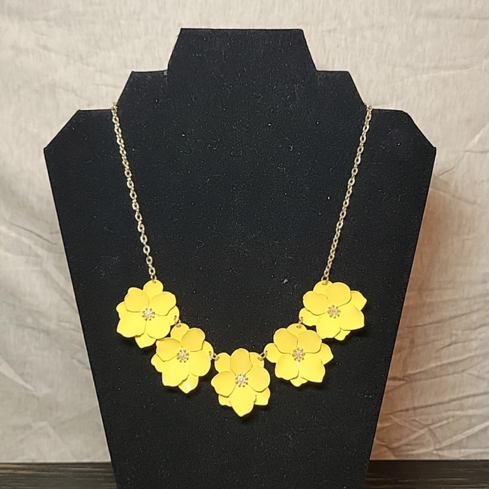 Yellow Flower Statement Necklace